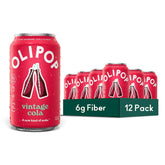 OLIPOP 6g Fiber Prebiotic Soda, Vintage Cola, 12 fl oz, 12 Pack