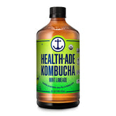 Health-Ade Kombucha Tea Organic Drink, Fermented Tea with Living Probiotics, Detoxifying Acids, Supports Gut Health, Non-GMO, Vegan, Gluten Free, 12 Pack (16 Fl Oz Bottles), Mint Limeade
