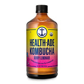 Health-Ade Kombucha Tea Organic Drink, Fermented Tea with Living Probiotics, Detoxifying Acids, Supports Gut Health, Non-GMO, Vegan, Gluten Free, 12 Pack (16 Fl Oz Bottles), Berry Lemonade