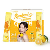 TEAZEN Citron Kombucha Tea, Hydration Drink Mix, Sugar Free, Live Probiotics & Prebiotics, 30 Sticks, 5.29oz