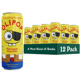 OLIPOP 6g Fiber Prebiotic Soda, Pineapple Paradise, 12 fl oz, 12 Pack