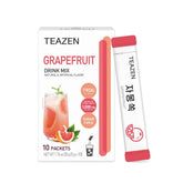 TEAZEN Grapefruit Tea Powder, Sugar Free, Hibiscus and Green Tea, Powdered Mix Beverage from Korea, On-the-Go 10 Packets, 1.76oz