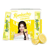 TEAZEN Lemon Kombucha Powder, Hydration Drink Mix, Sugar Free, Live Probiotics & Prebiotics, On-the-Go 30 Packets, 5.29oz