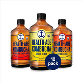 Health-Ade Kombucha Tea Organic Drink, Fermented Tea with Living Probiotics, Detoxifying Acids, Supports Gut Health, Non-GMO, Vegan, Gluten Free, 12 Pack (16 Fl Oz Bottles), Ginger Lovers Variety Pack