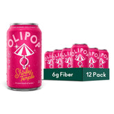 OLIPOP 6g Fiber Prebiotic Soda, Shirley Temple, 12 fl oz, 12 Pack