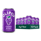OLIPOP 6g Fiber Prebiotic Soda, Classic Grape, 12 fl oz, 12 Pack