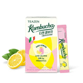 TEAZEN Sicily Pink Lemon Kombucha Powder, Hydration Drink Mix, Sugar Free, Live Probiotics & Prebiotics, On-the-Go 10 Packets, 1.76oz