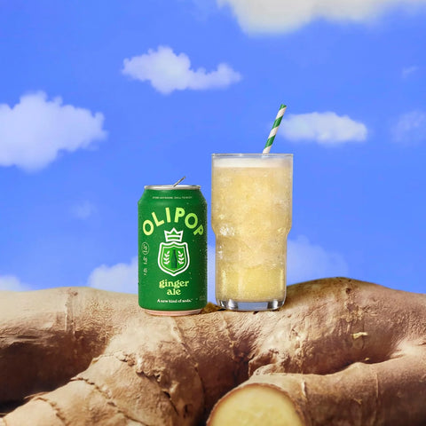 OLIPOP 6g Fiber Prebiotic Soda, Ginger Ale, 12 fl oz, 12 Pack