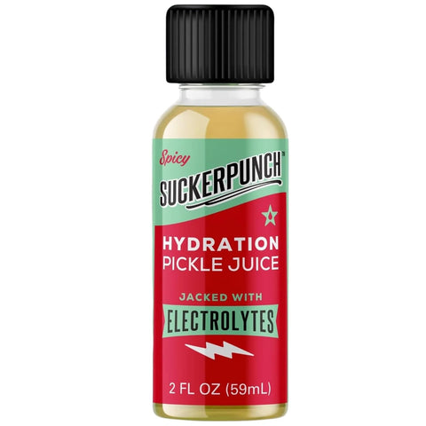 Suckerpunch Electrolyte Pickle Juice Shot, Leg and Muscle Cramp Relief, Sports Drink, Low Calorie, Gluten Free, Post Workout, Hydration, Potassium, Keto Friendly, Non GMO (Spicy Dill (Pack of 1))