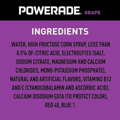POWERADE Sports Drink Grape, 20 Ounce (Pack of 8)