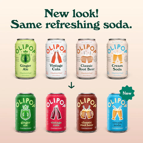 OLIPOP 6g Fiber Prebiotic Soda, Classic Soda Variety, 12 fl oz, 12 Pack