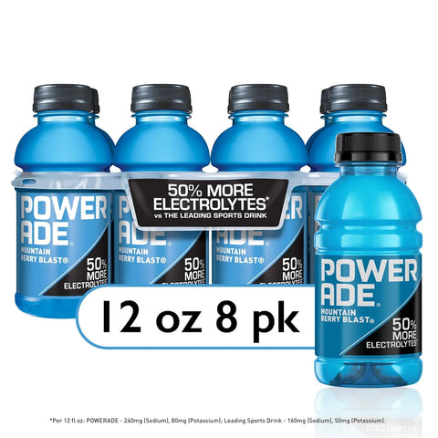 POWERADE Sports Drink, Mountain Berry Blast Electrolyte Drink, 12 Oz (8 Pk)