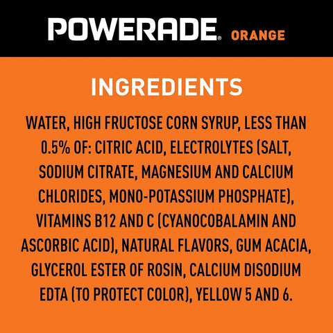 POWERADE Sports Drink Orange, 20 Ounce (Pack of 8)