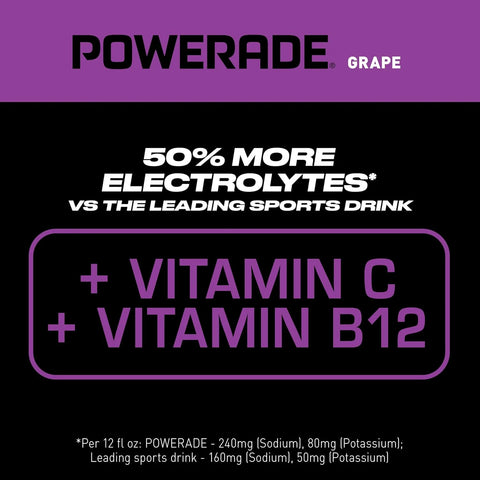 POWERADE Sports Drink Grape, 20 Ounce (Pack of 8)