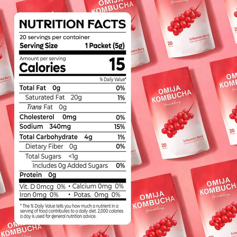 DALAMHARI Kombucha Powder Packets-Schisandra Berry 20T Tea Drink Sugar Free
