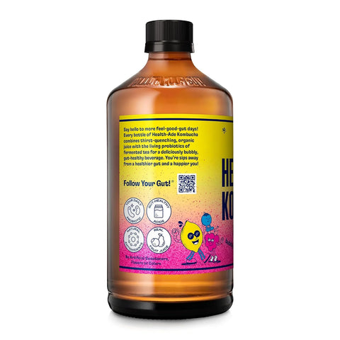 Health-Ade Kombucha Tea Organic Drink, Fermented Tea with Living Probiotics, Detoxifying Acids, Supports Gut Health, Non-GMO, Vegan, Gluten Free, 12 Pack (16 Fl Oz Bottles), Berry Lemonade