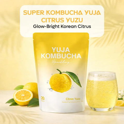 DALAMHARI Kombucha Powder Packets-Yuzu 20T, Tea Drink Sugar Free Fermented
