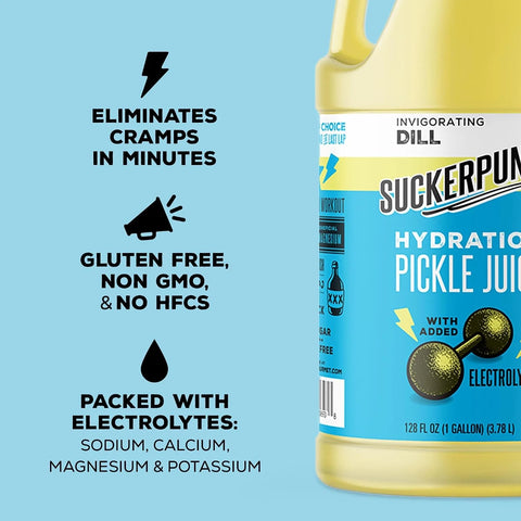 Suckerpunch Electrolyte Pickle Juice Shot, Classic Dill, 1 Gallon