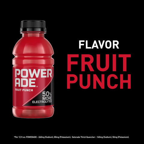 POWERADE Sports Drink Fruit Punch, 12 Ounce (Pack of 8)