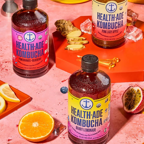 Health-Ade Fan Favorite Variety Pack Kombucha Tea, Organic Drink with Living Probiotics, Detoxifying Acids, Supports Gut Health, Non-GMO, Vegan, Gluten Free, 12 Pack (16 Fl Oz Bottles)