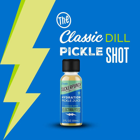 Suckerpunch Electrolyte Pickle Juice Shot, Spicy Dill, 2oz, 12 Pack