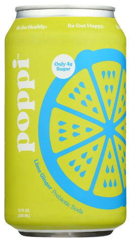 Poppi Lime Ginger Prebiotic Soda, 12 Fz