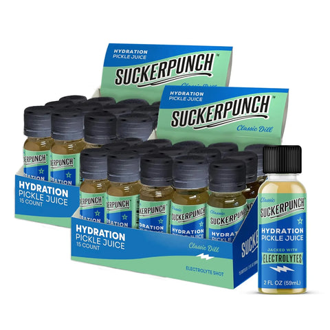 Suckerpunch Electrolyte Pickle Juice Shot, Classic Dill, 2oz, 30 Pack