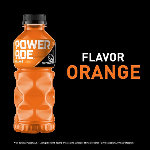 POWERADE Sports Drink Orange, 20 Ounce (Pack of 8)