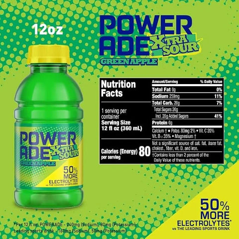 POWERADE Green Apple XTRA Sour 12oz 8pk