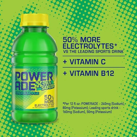 POWERADE Green Apple XTRA Sour 12oz 8pk