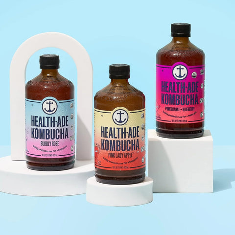 Health-Ade Signature Variety Pack Kombucha Tea, Organic Drink with Living Probiotics, Detoxifying Acids, Supports Gut Health, Non-GMO, Vegan, Gluten Free, 12 Pack (16 Fl Oz Bottles)