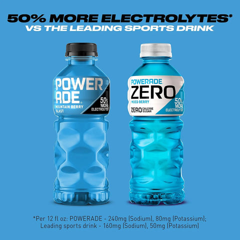 POWERADE Sports Drink, Mountain Berry Blast Electrolyte Drink, 12 Oz (8 Pk)