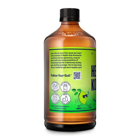 Health-Ade Kombucha Tea Organic Drink, Fermented Tea with Living Probiotics, Detoxifying Acids, Supports Gut Health, Non-GMO, Vegan, Gluten Free, 12 Pack (16 Fl Oz Bottles), Mint Limeade
