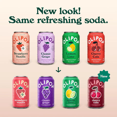 OLIPOP 6g Fiber Prebiotic Soda, Fruity Fun Variety, 12 fl oz, 12 Pack