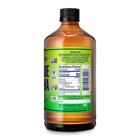 Health-Ade Kombucha Tea Organic Drink, Fermented Tea with Living Probiotics, Detoxifying Acids, Supports Gut Health, Non-GMO, Vegan, Gluten Free, 12 Pack (16 Fl Oz Bottles), Mint Limeade
