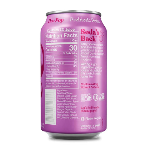 Poppi Prebiotic Soda, Doc Pop, 12 Fl Oz (Pack of 1)