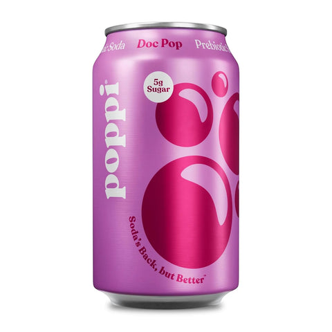Poppi Prebiotic Soda, Doc Pop, 12 Fl Oz (Pack of 1)