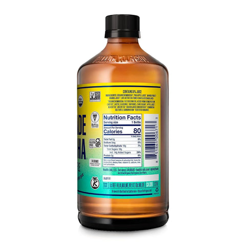 Health-Ade Kombucha Tea Organic Drink, Fermented Tea with Living Probiotics, Detoxifying Acids, Supports Gut Health, Non-GMO, Vegan, Gluten Free, 12 Pack (16 Fl Oz Bottles), Tropical Punch