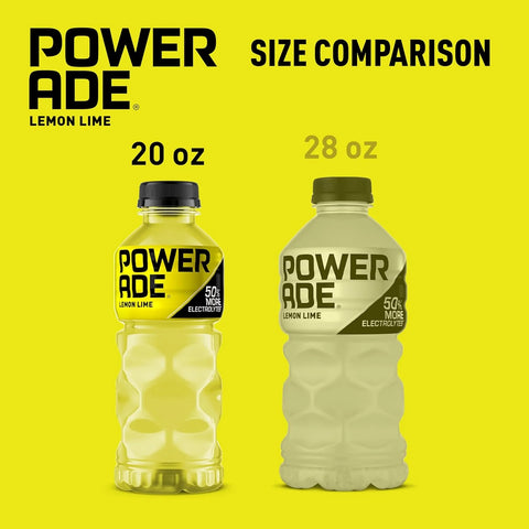 POWERADE Sports Drink, Lemon Lime Electrolyte Drink, 20 Oz (8 Pk)