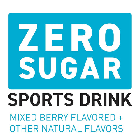 POWERADE Electrolyte Enhanced Zero Sugar Mixed Berry Sports Drink, 20 Ounce (Pack of 8)