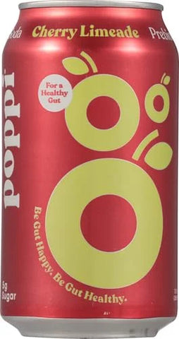 Poppi Sparkling Prebiotic Soda Beverage with Apple Cider Vinegar, Seltzer Water and Fruit Juice, Cherry Limeade Flavor, 12 Fl Oz, 1 Count, Packaging May Vary (Pack of 6)