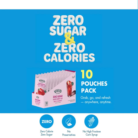 VIVID KITCHEN Lemonade Pouch Drinks – Zero Sugar, Zero Calories | Korean Convenience Store Drink | No Artificial Preservatives or Corn Syrup | 6.4 fl oz (10 Pouches) (10 Pouch, Lemonade)