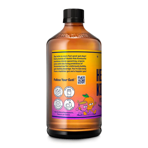 Health-Ade Kombucha Tea Organic Drink, Fermented Tea with Living Probiotics, Detoxifying Acids, Supports Gut Health, Non-GMO, Vegan, Gluten Free, 12 Pack (16 Fl Oz Bottles), Passion Fruit Tangerine