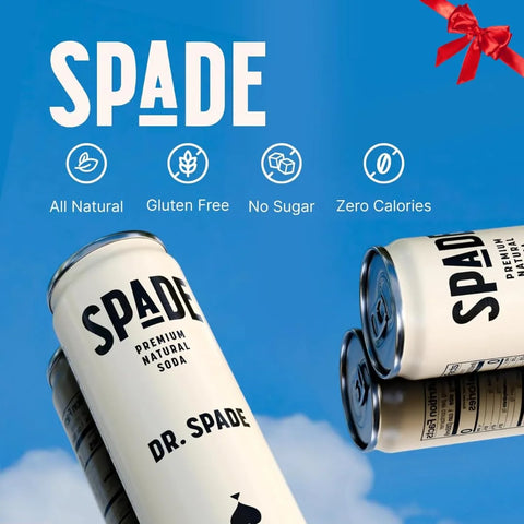 Spade Soda Dr. Spade 12 Pack, Premium All-Natural, No Sugar, No Calories, Electrolytes, Magnesium, Potassium, Healthy Non GMO, Sweet Stevia, No Artificial Sweeteners, Great Taste, Bold Taste